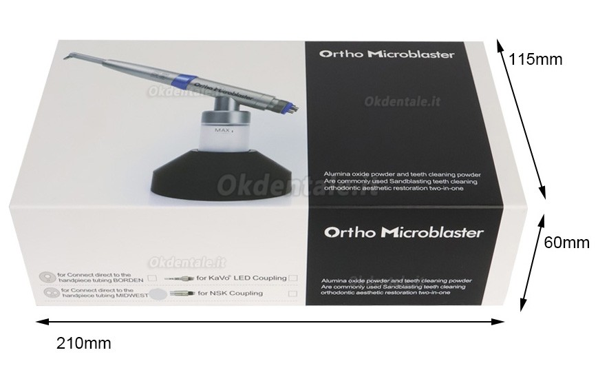 Micro sabbiatrice intraorale dentale in ossido di alluminio (raccordo KAVO compatibile)